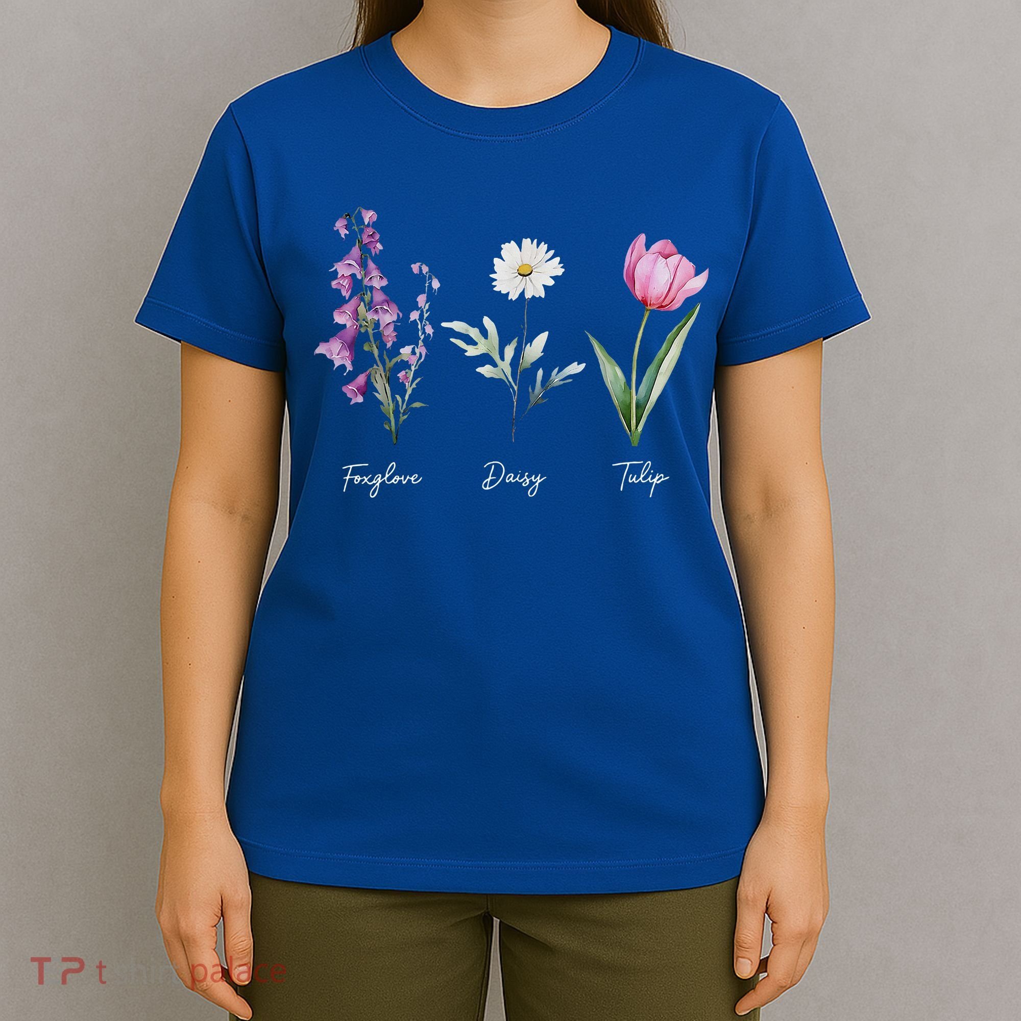 Foxglove Daisy Tulip Floral  T-Shirt