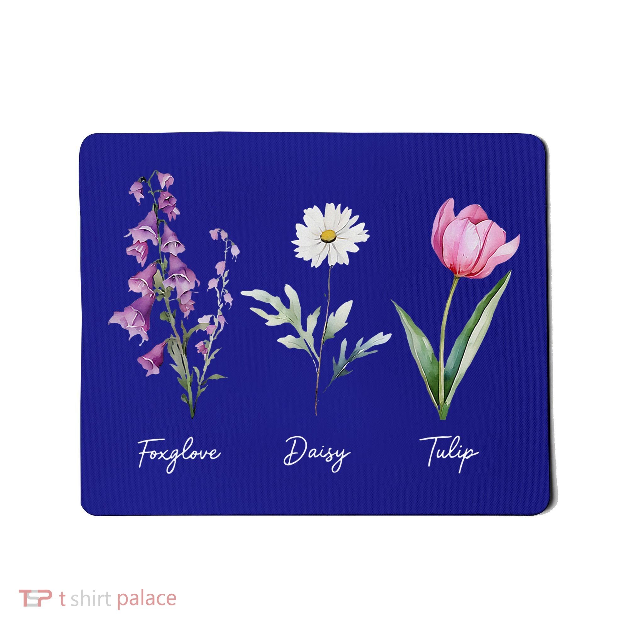 Foxglove Daisy Tulip Floral  Mousepad