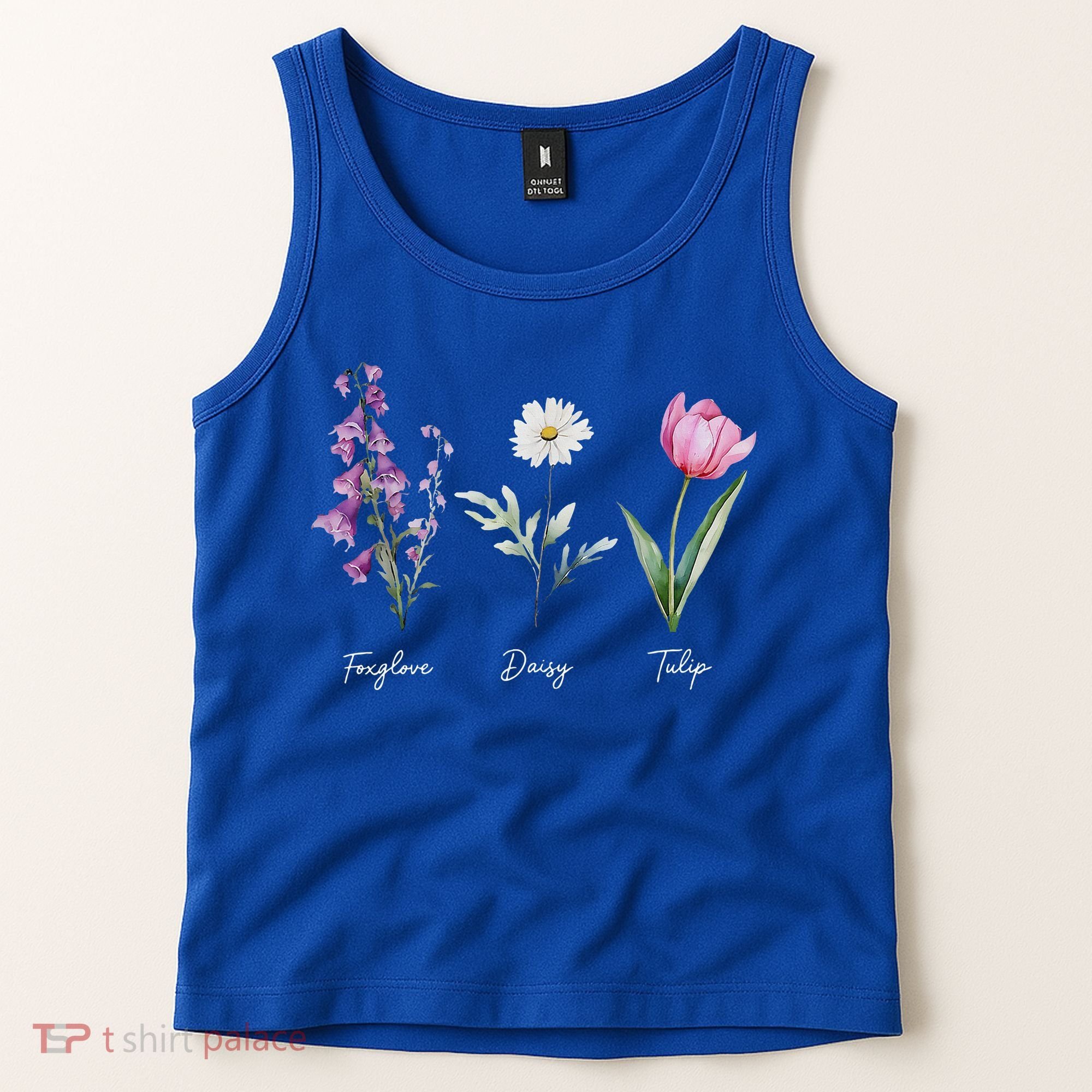 Foxglove Daisy Tulip Floral  Tank Top