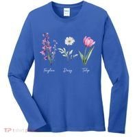 Foxglove Daisy Tulip Floral  Women's Long Sleeve Shirt thumb 0