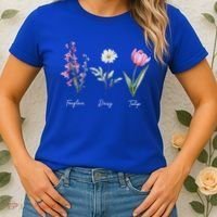Foxglove Daisy Tulip Floral  Women's T-Shirt thumb 2