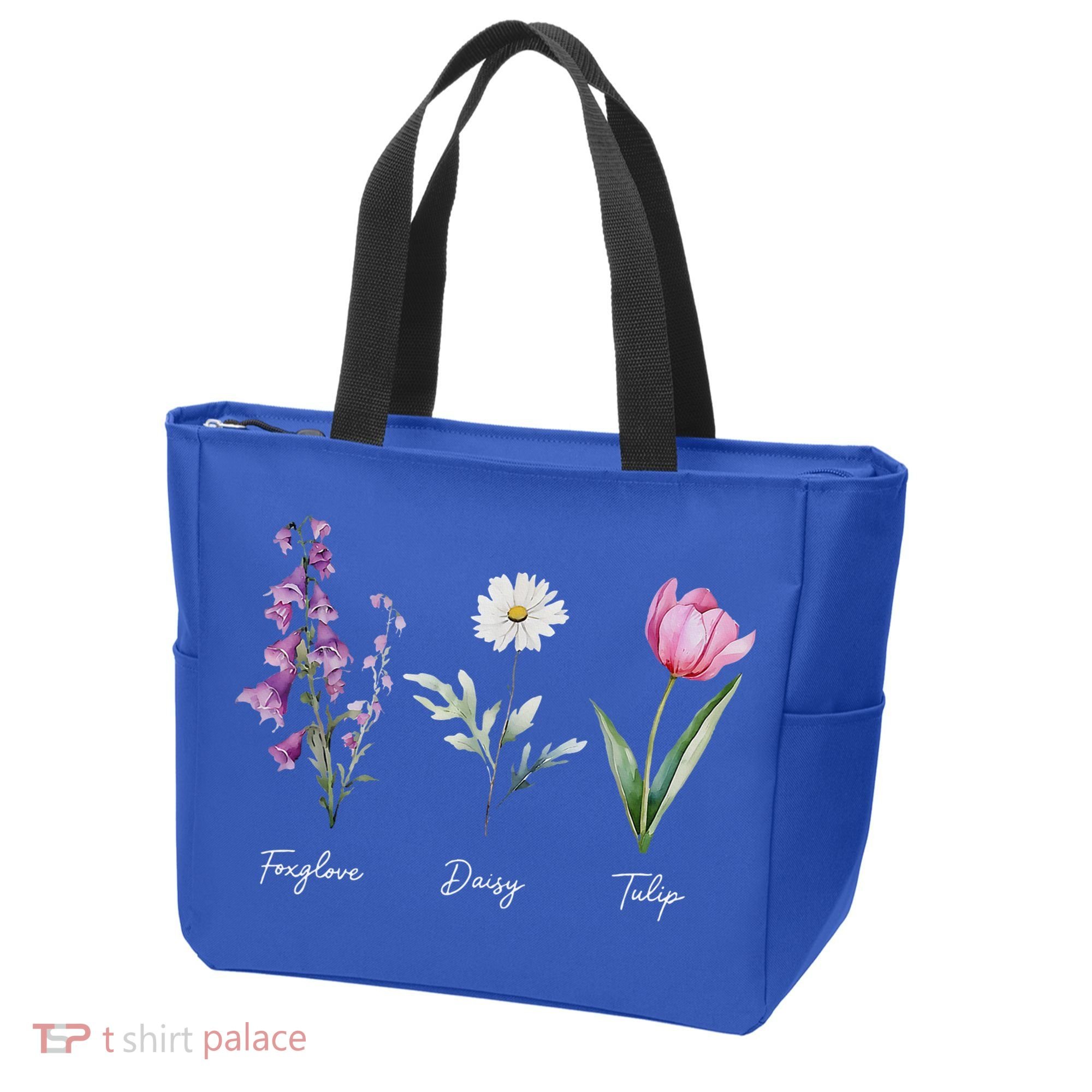 Foxglove Daisy Tulip Floral  Tote Bag