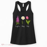 Foxglove Daisy Tulip Cute Flowers Floral Plant Wildflowers Women's Tank Top thumb 0