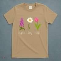 Foxglove Daisy Tulip Cute Flowers Floral Plant Wildflowers T-Shirt thumb 5