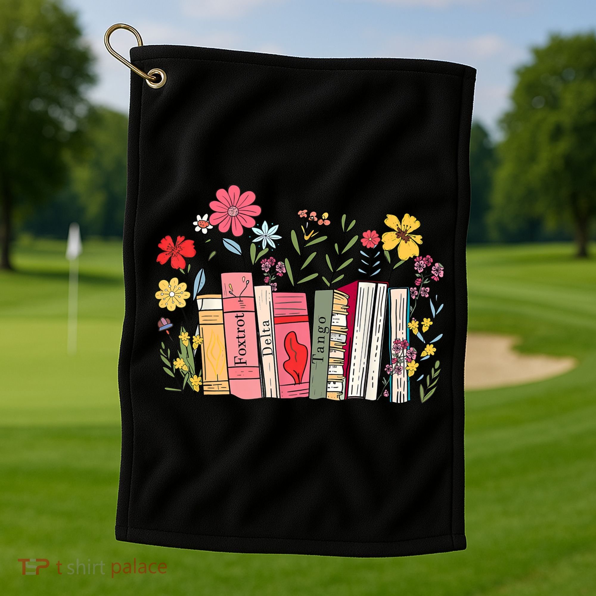 Foxtrot Delta Tango Women Book Loves Retro Funny  Golf Towel