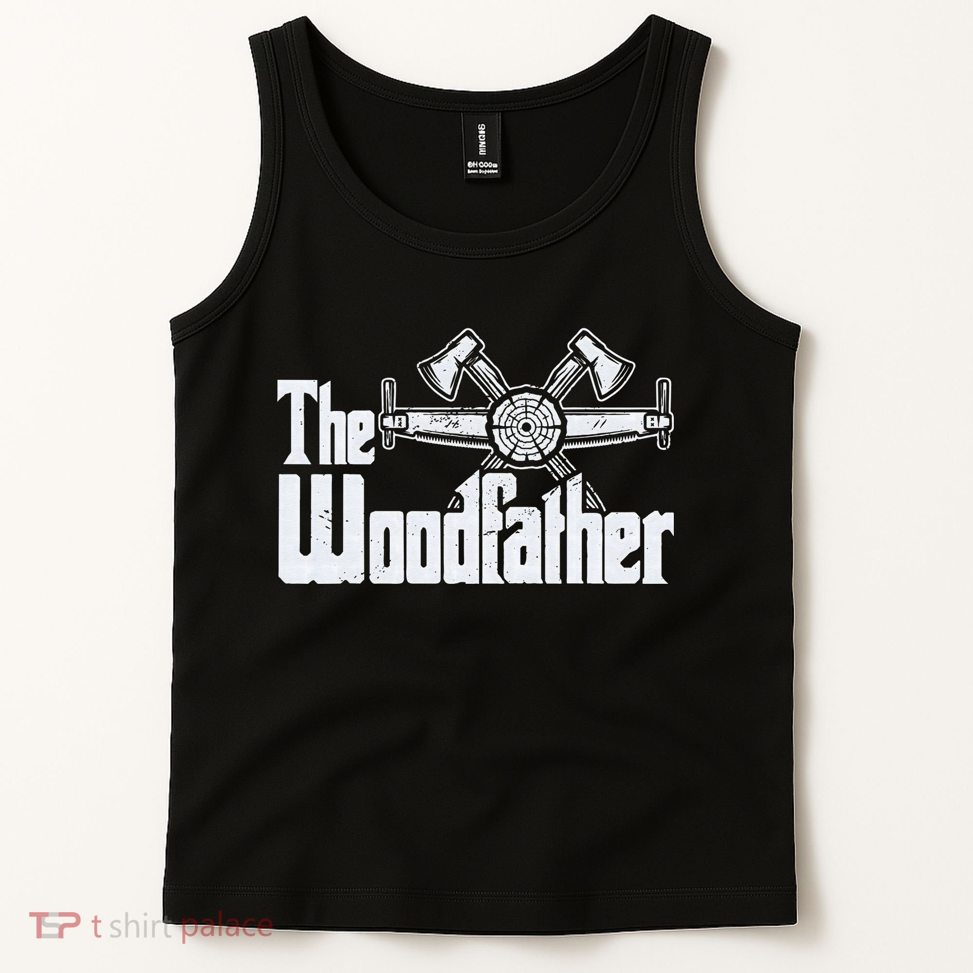 Fathers Day The Woodfather Woodworker Father Tank Top