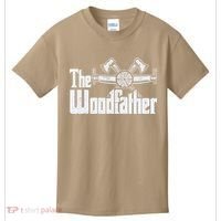 Fathers Day The Woodfather Woodworker Father Kids T-Shirt thumb 0