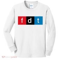 Foxtrot Delta Tango Protest Pun Kids Long Sleeve Shirt thumb 0