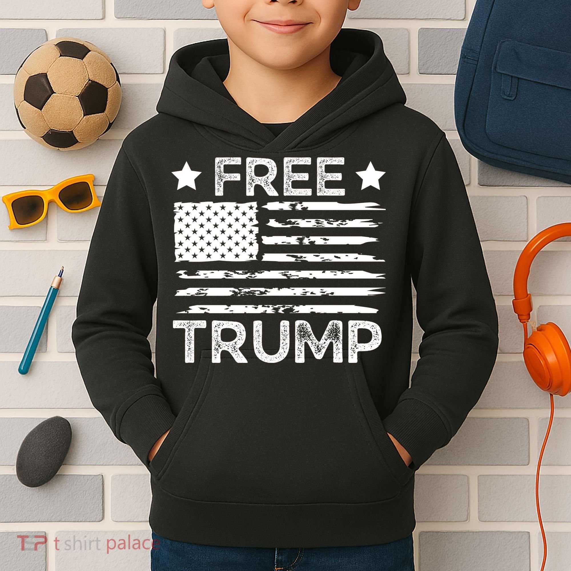 Free Donald Trump Republican Support  Kids Hoodie