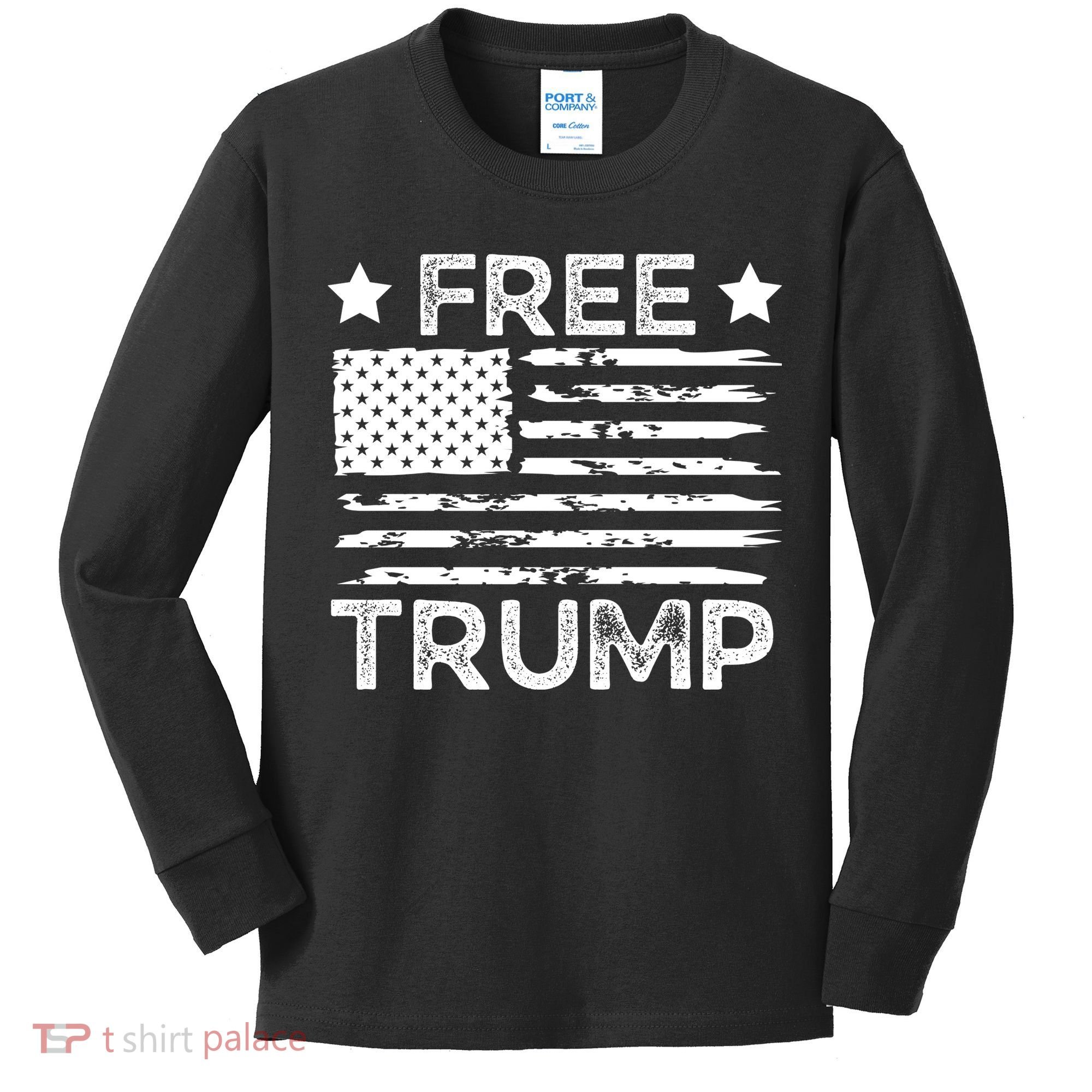 Free Donald Trump Republican Support  Kids Long Sleeve Shirt