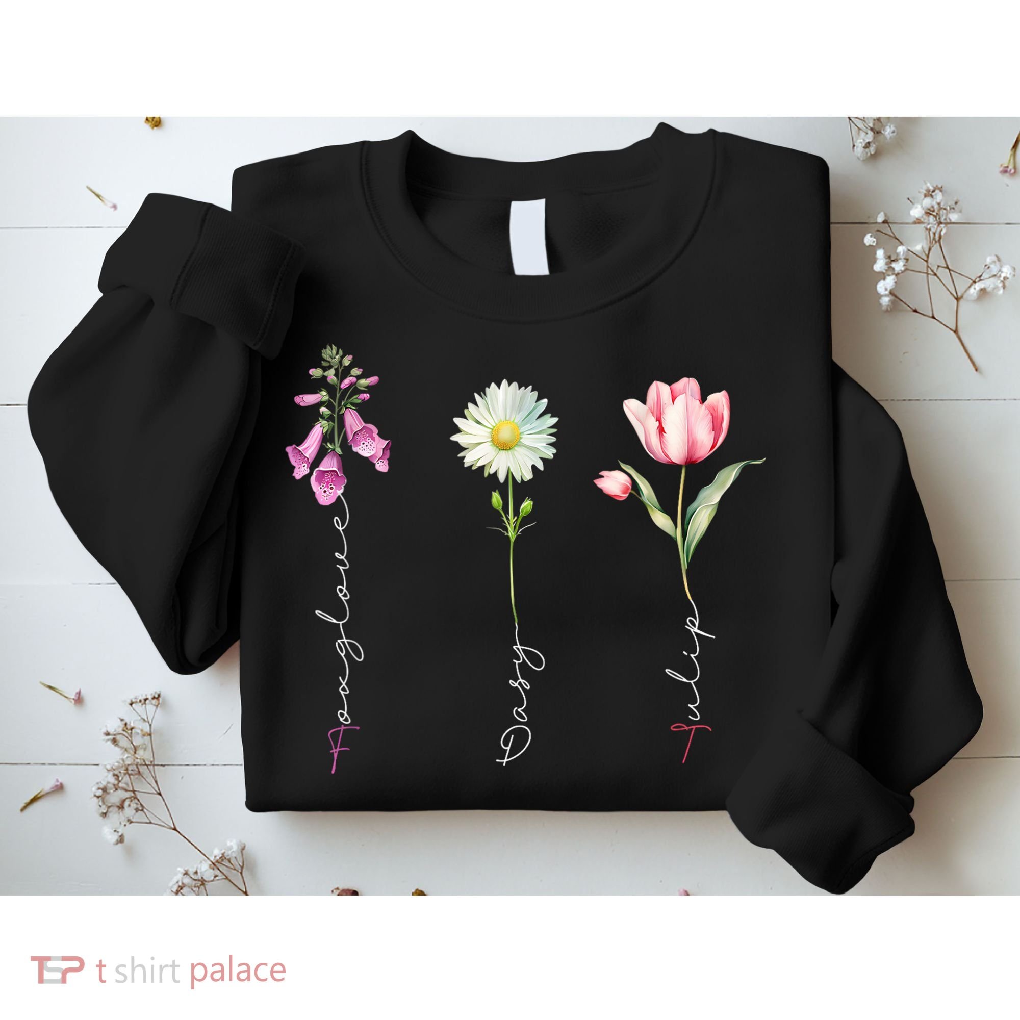 Foxglove Daisy Tulip Floral Sweatshirt