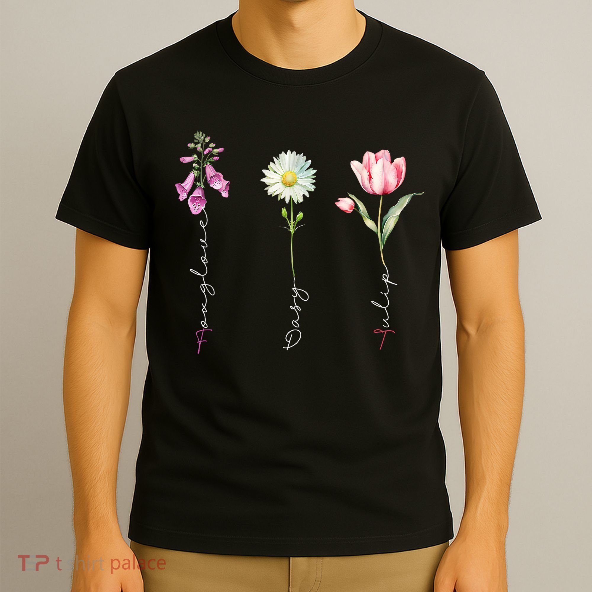Foxglove Daisy Tulip Floral T-Shirt
