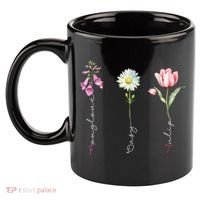 Foxglove Daisy Tulip Floral 11oz C Handle Ceramic Mug thumb 2