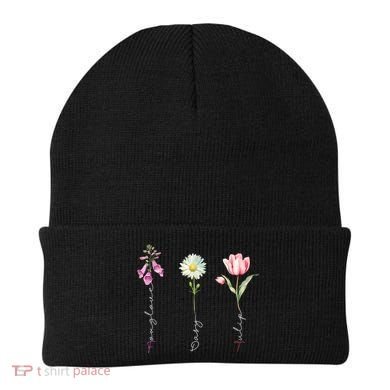Foxglove Daisy Tulip Floral Beanie