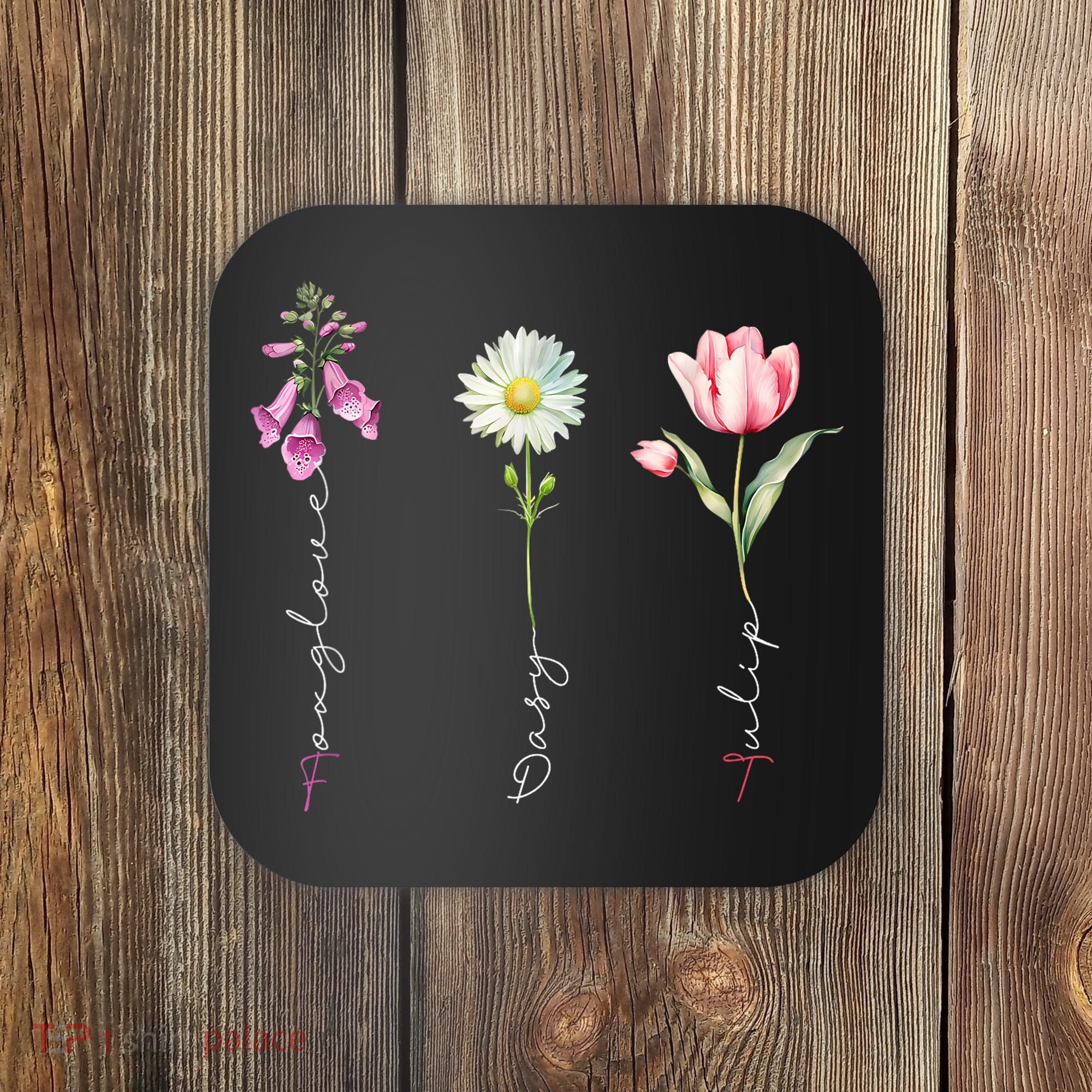 Foxglove Daisy Tulip Floral Coaster