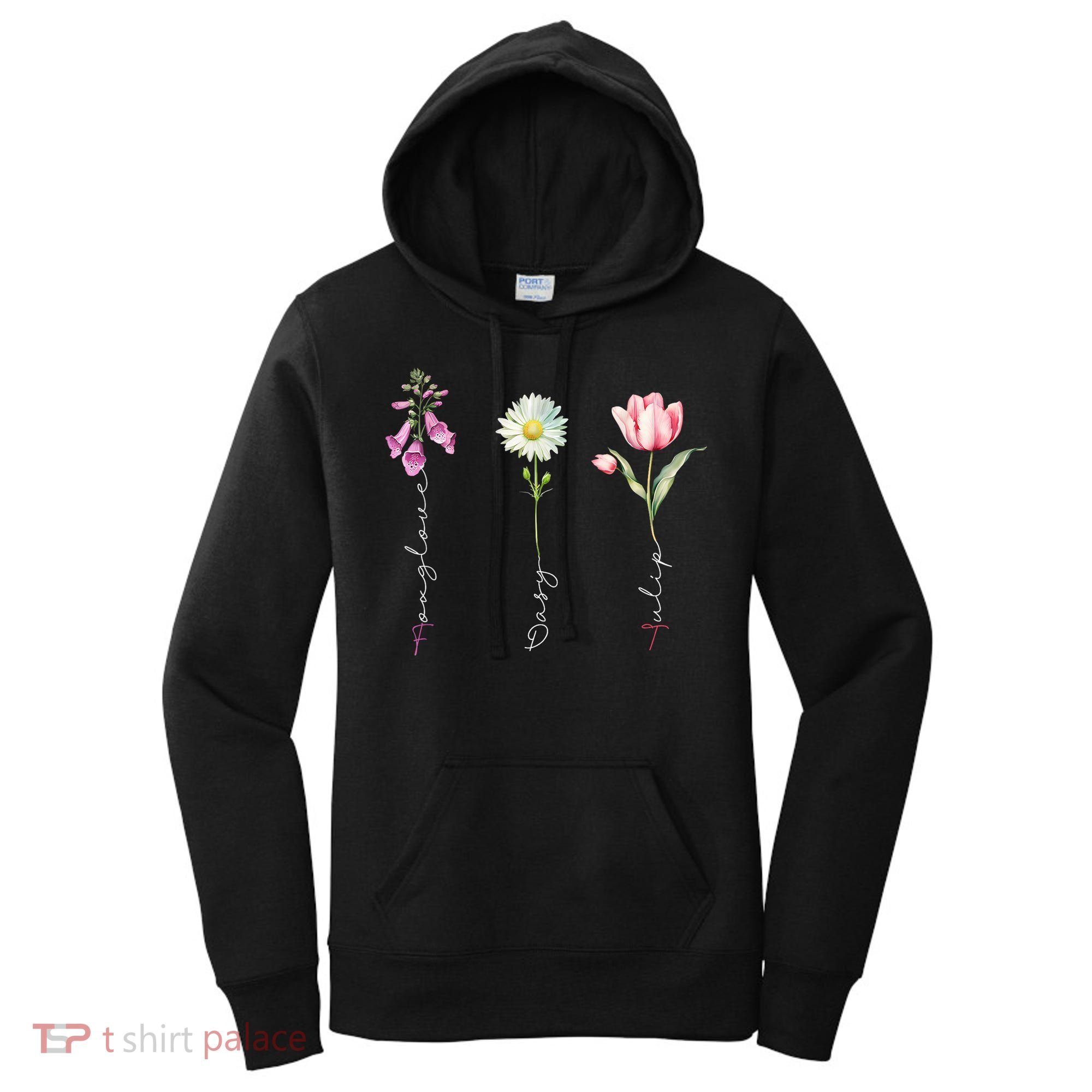 Foxglove Daisy Tulip Floral Women's Hoodie
