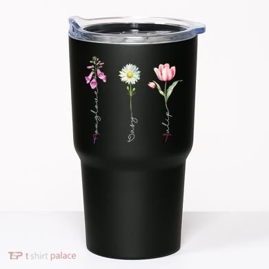 Foxglove Daisy Tulip Floral Tumbler