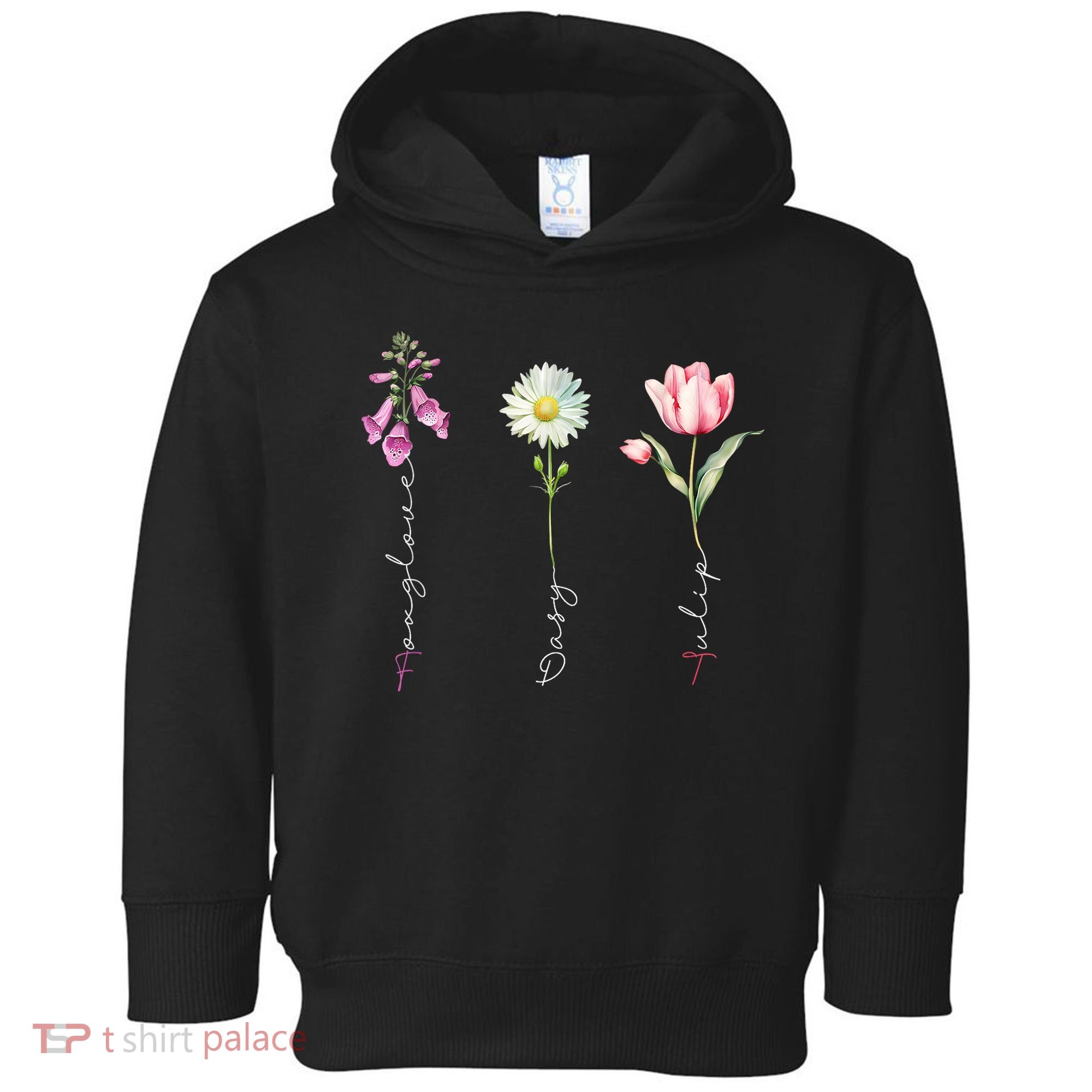 Foxglove Daisy Tulip Floral Toddler Hoodie