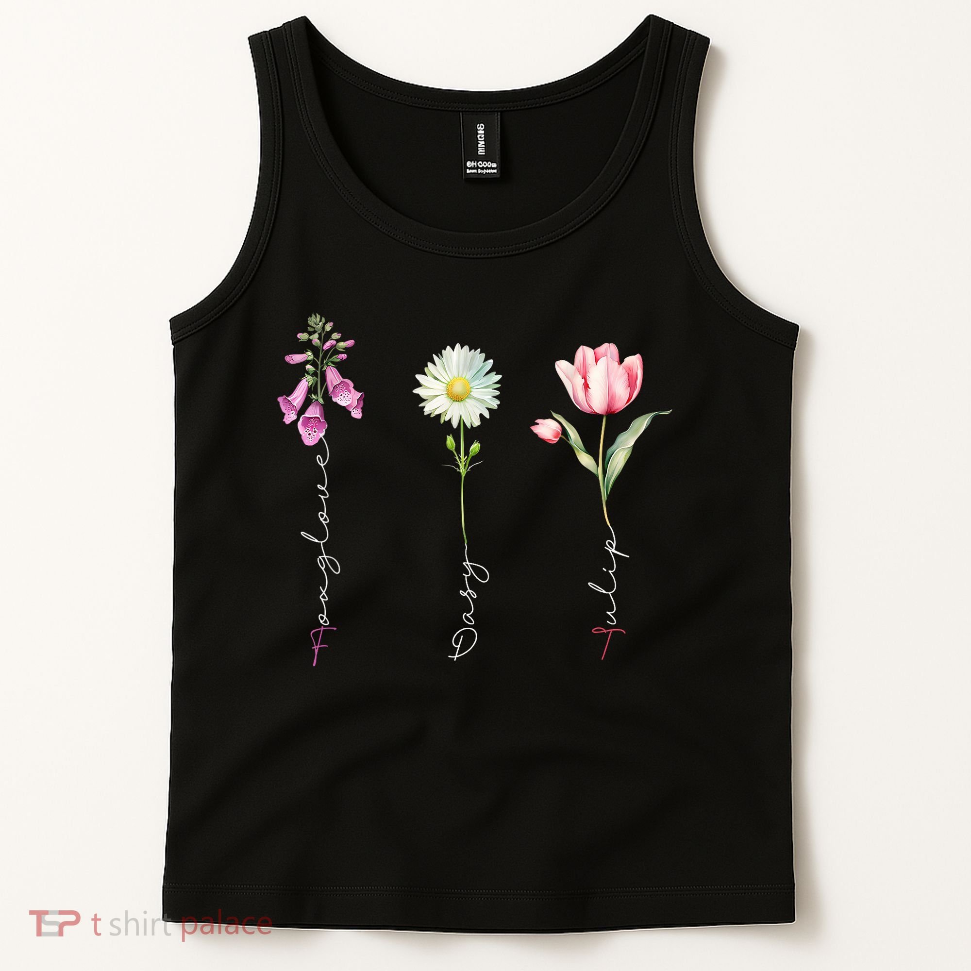 Foxglove Daisy Tulip Floral Tank Top