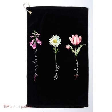 Foxglove Daisy Tulip Floral Golf Towel