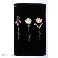 Foxglove Daisy Tulip Floral Golf Towel thumb 0