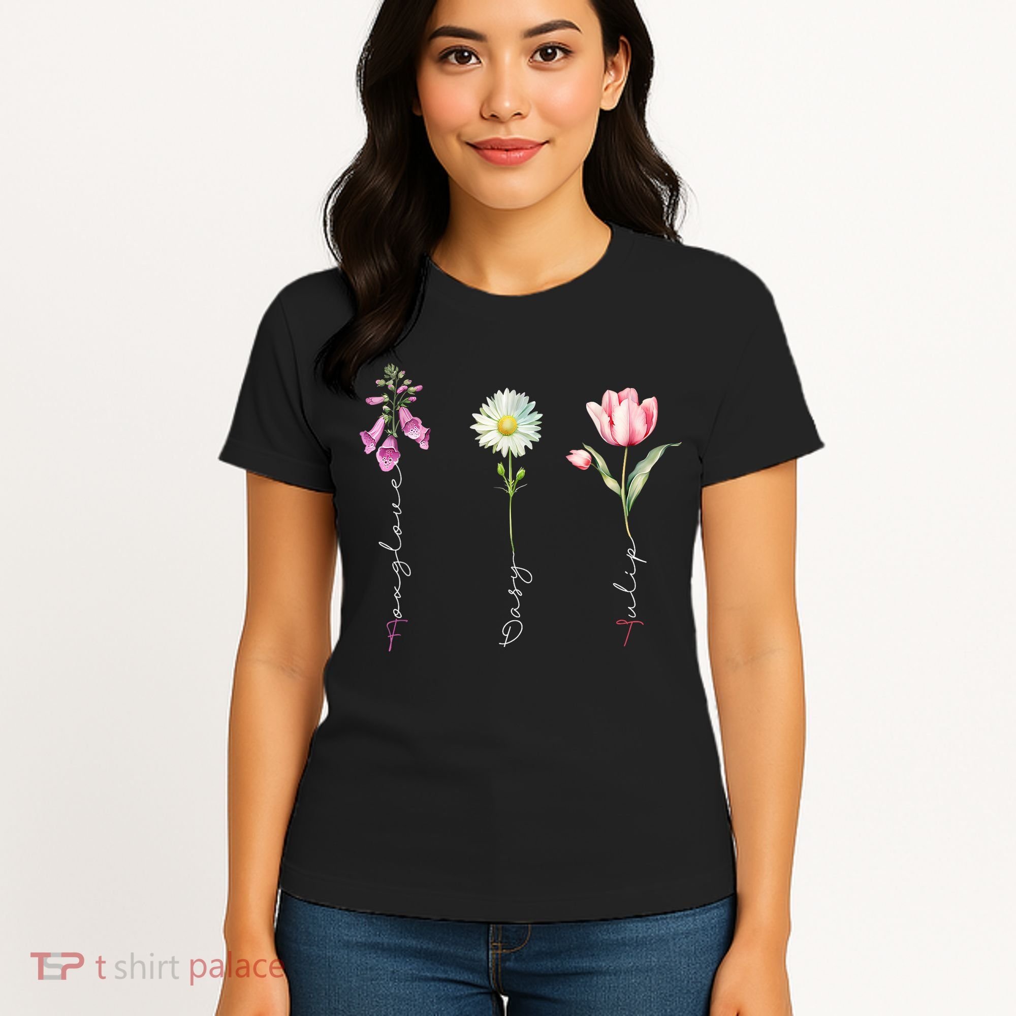Foxglove Daisy Tulip Floral Women's T-Shirt