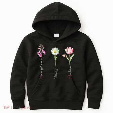 Foxglove Daisy Tulip Floral Kids Hoodie