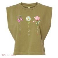 Foxglove Daisy Tulip Floral Garment-Dyed Women's Muscle Tee thumb 0