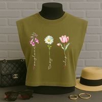Foxglove Daisy Tulip Floral Garment-Dyed Women's Muscle Tee thumb 3