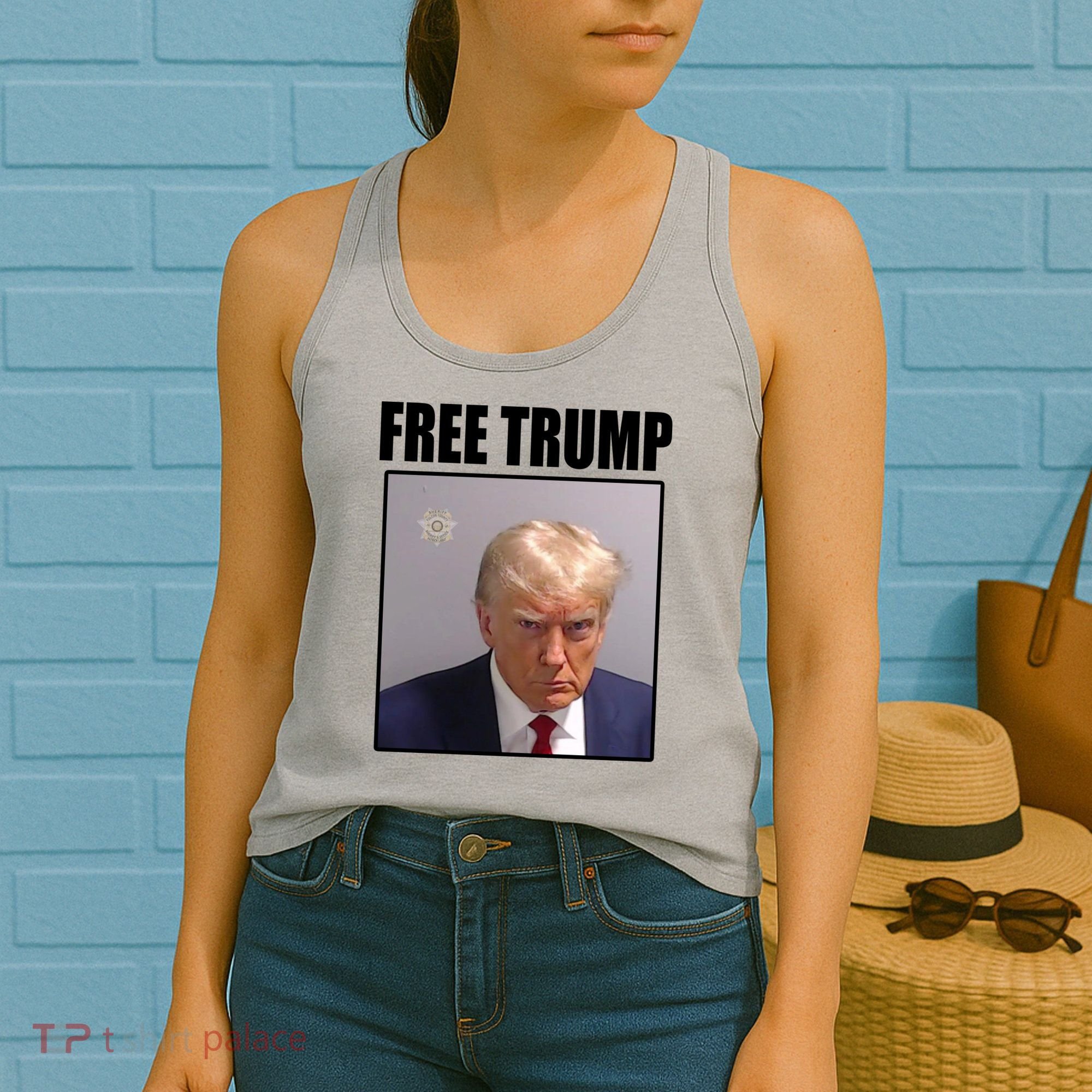 Free Donald Trump Mugshot Election Women's Tank Top