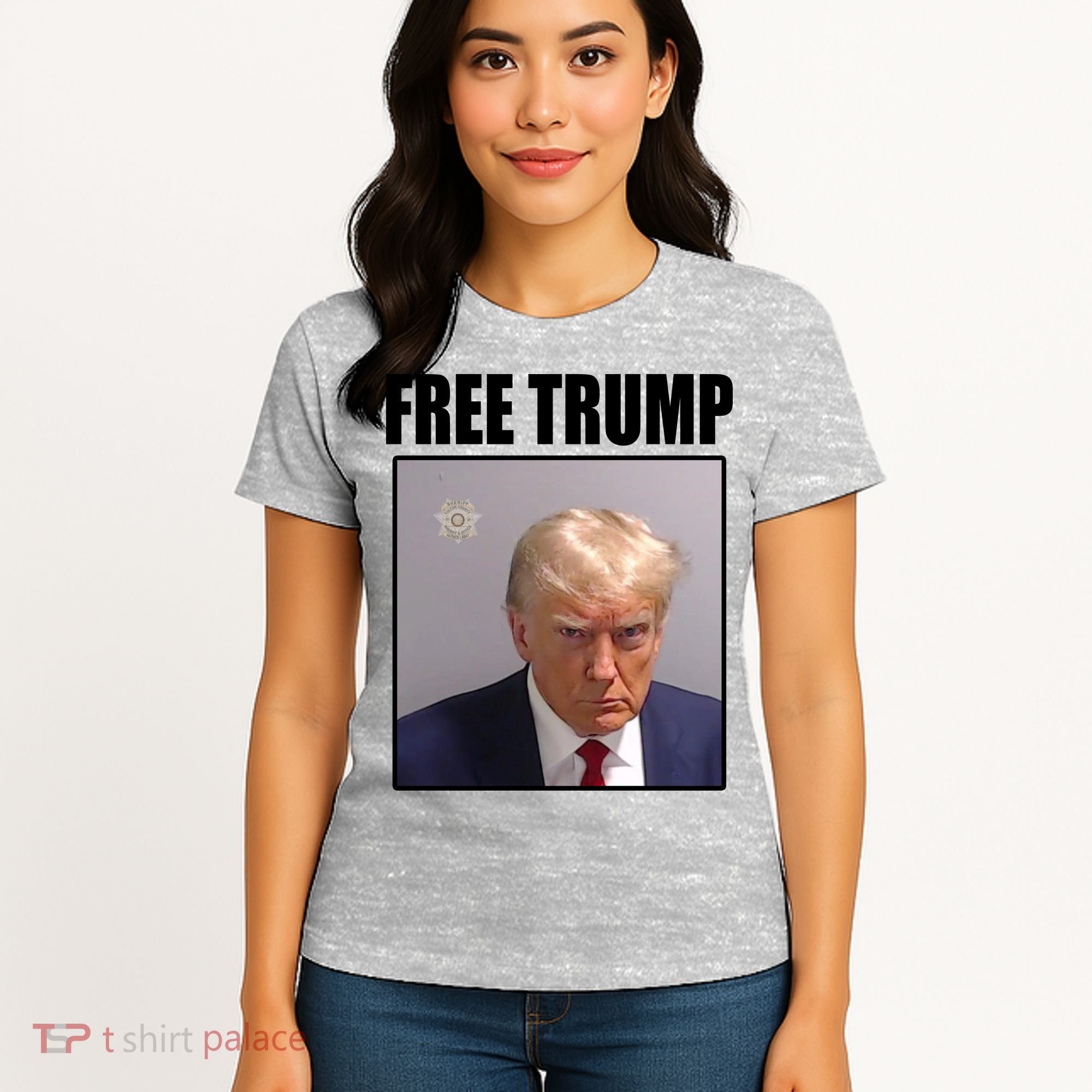 Free Donald Trump Mugshot Election Women's T-Shirt