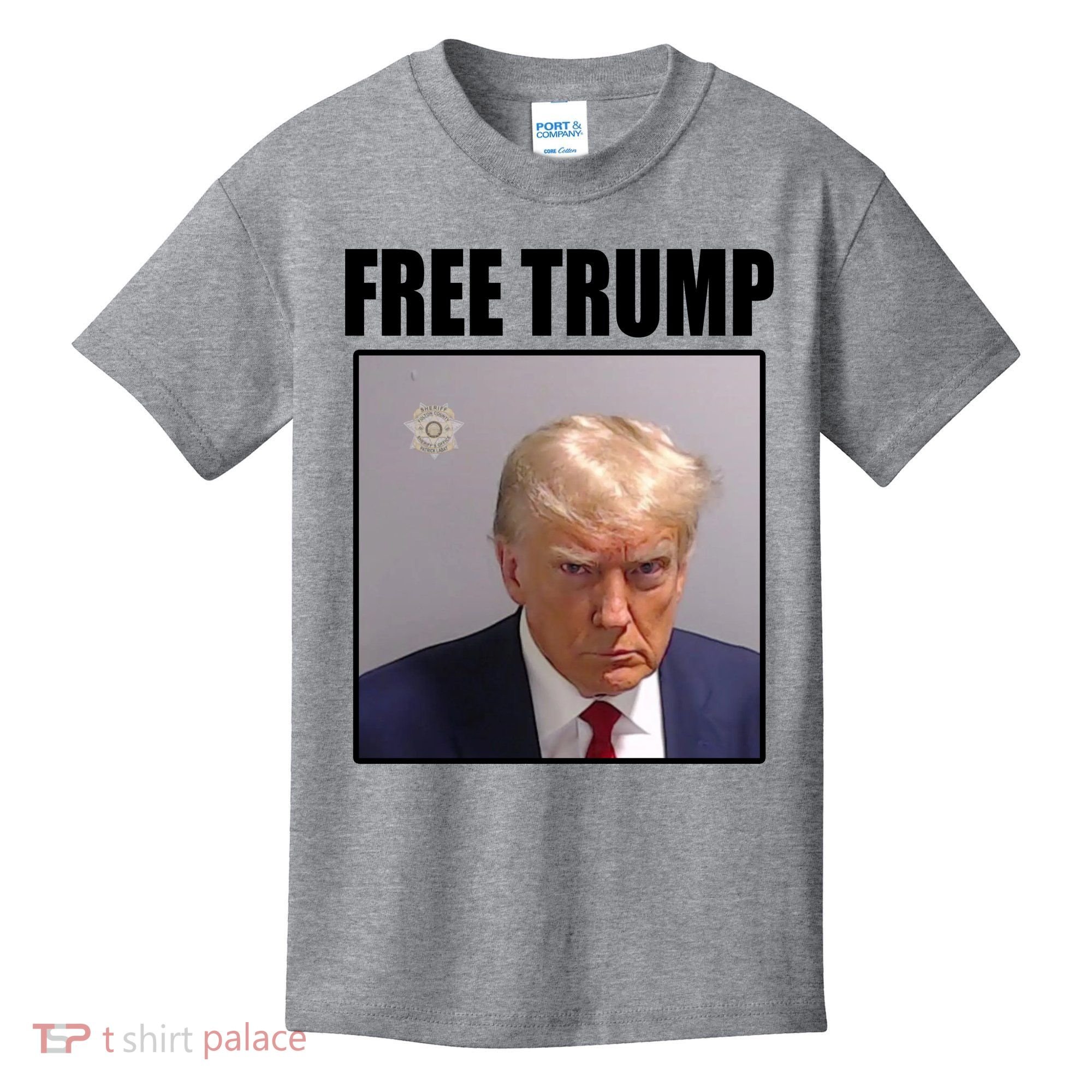 Free Donald Trump Mugshot Election Kids T-Shirt
