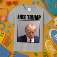 Free Donald Trump Mugshot Election Kids T-Shirt thumb 3