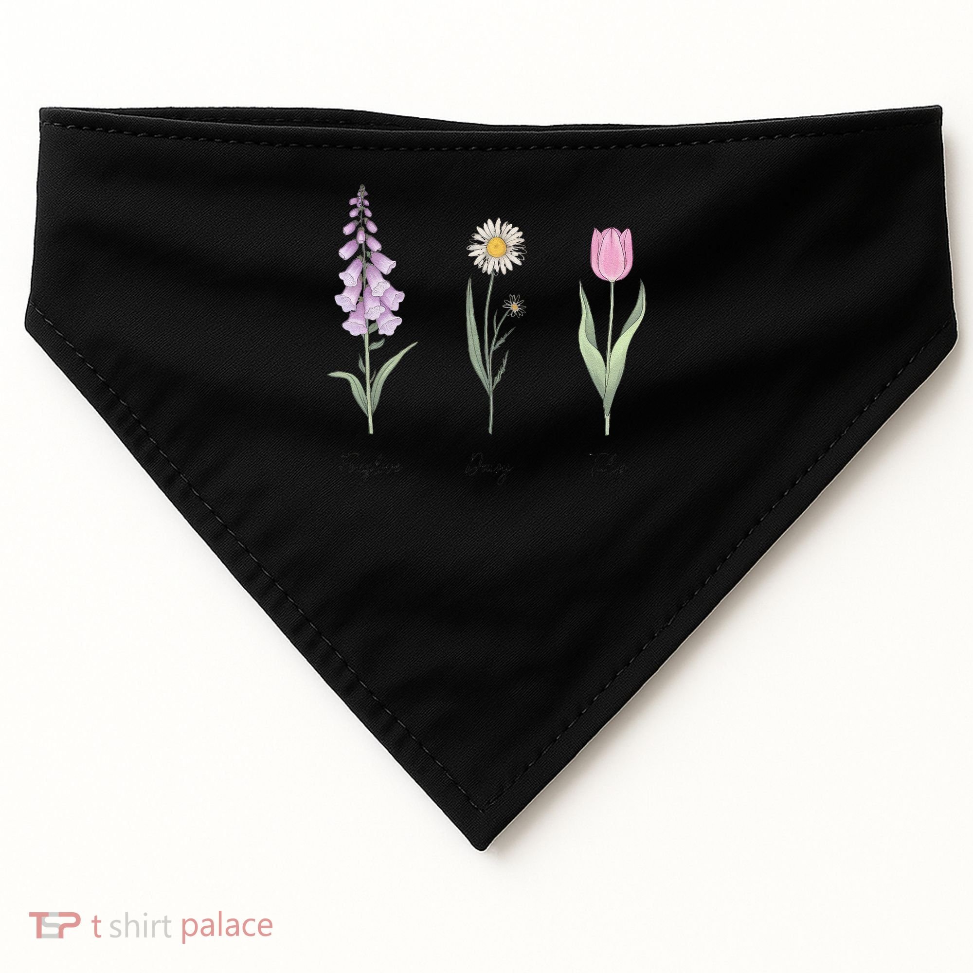 FOXGLOVE DAISY TULIP Floral Nature Apparel for Flower USA-Made Doggie Bandana