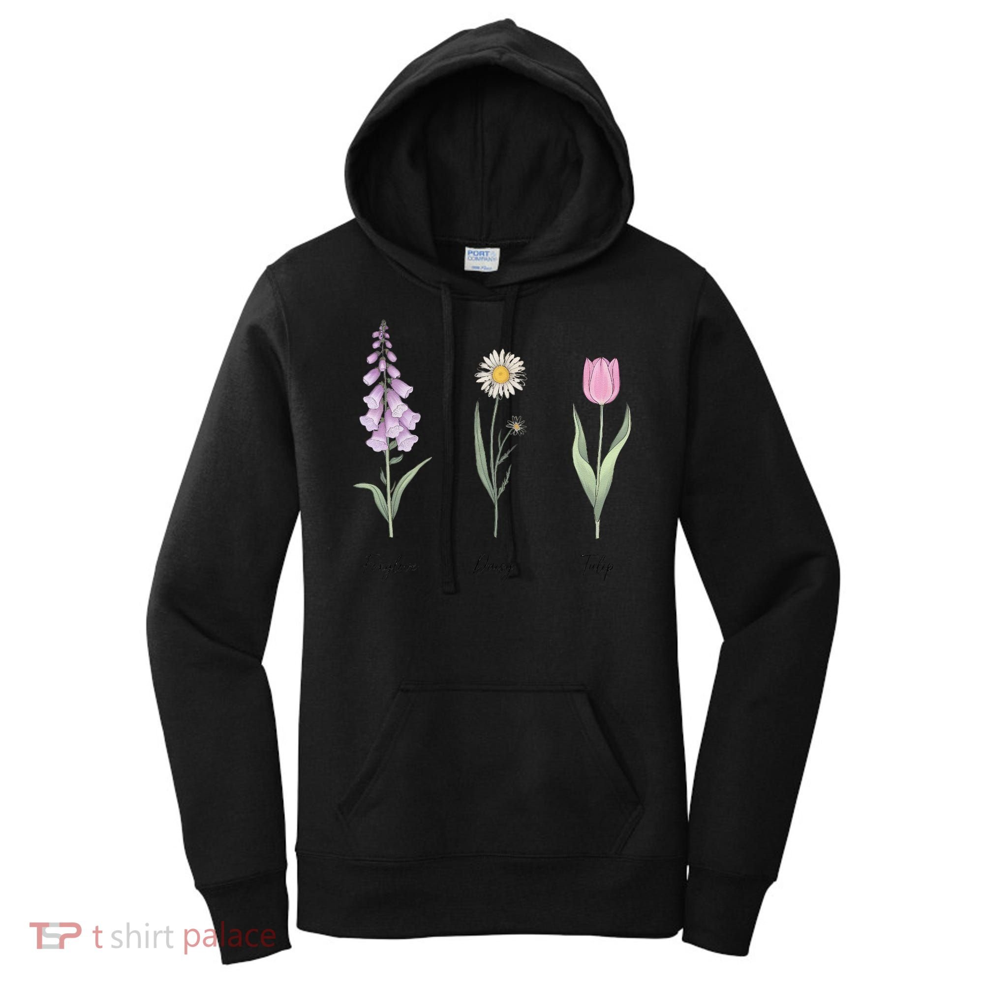 FOXGLOVE DAISY TULIP Floral Nature Apparel for Flower Women's Hoodie