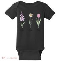 FOXGLOVE DAISY TULIP Floral Nature Apparel for Flower Baby Bodysuit thumb 0