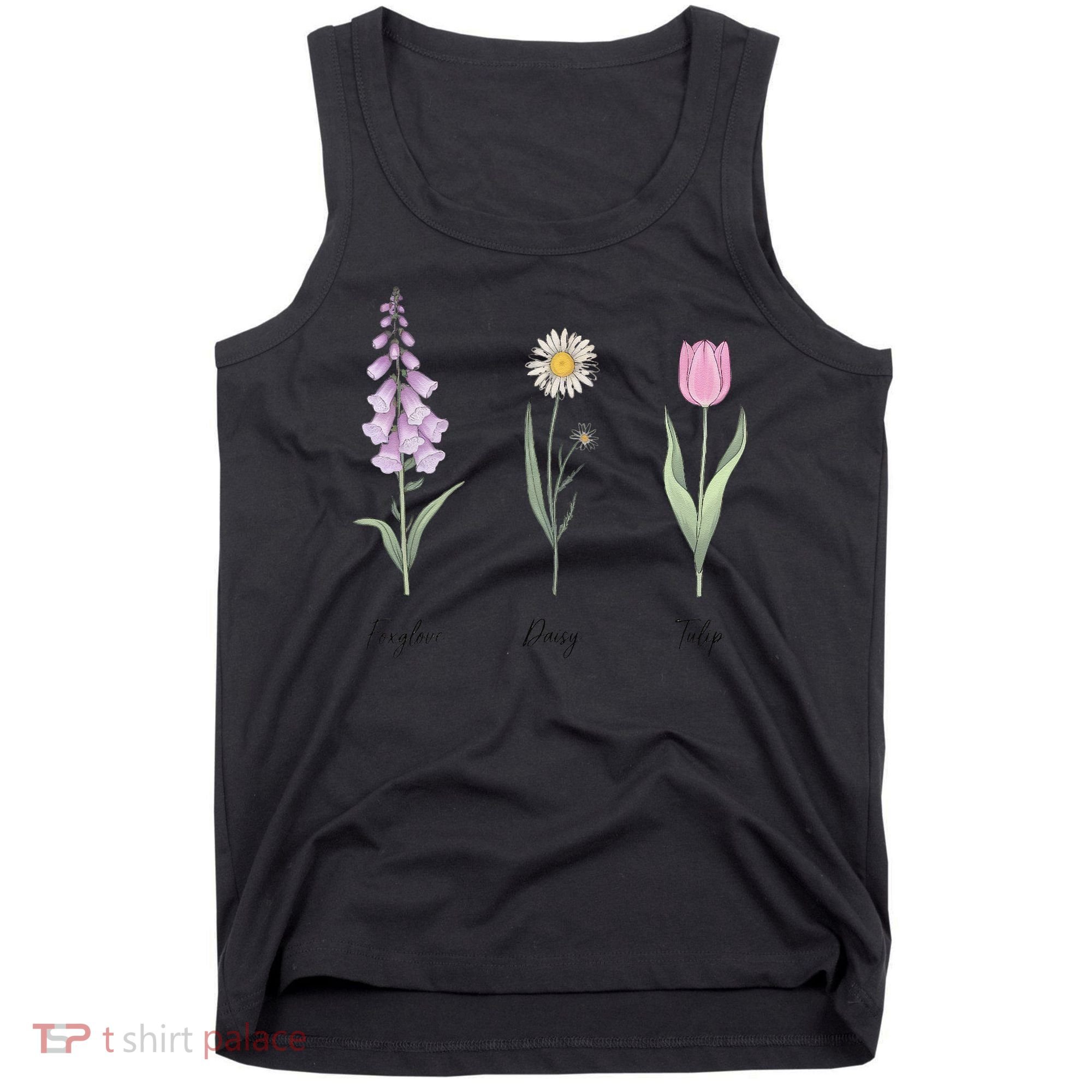 FOXGLOVE DAISY TULIP Floral Nature Apparel for Flower Tank Top