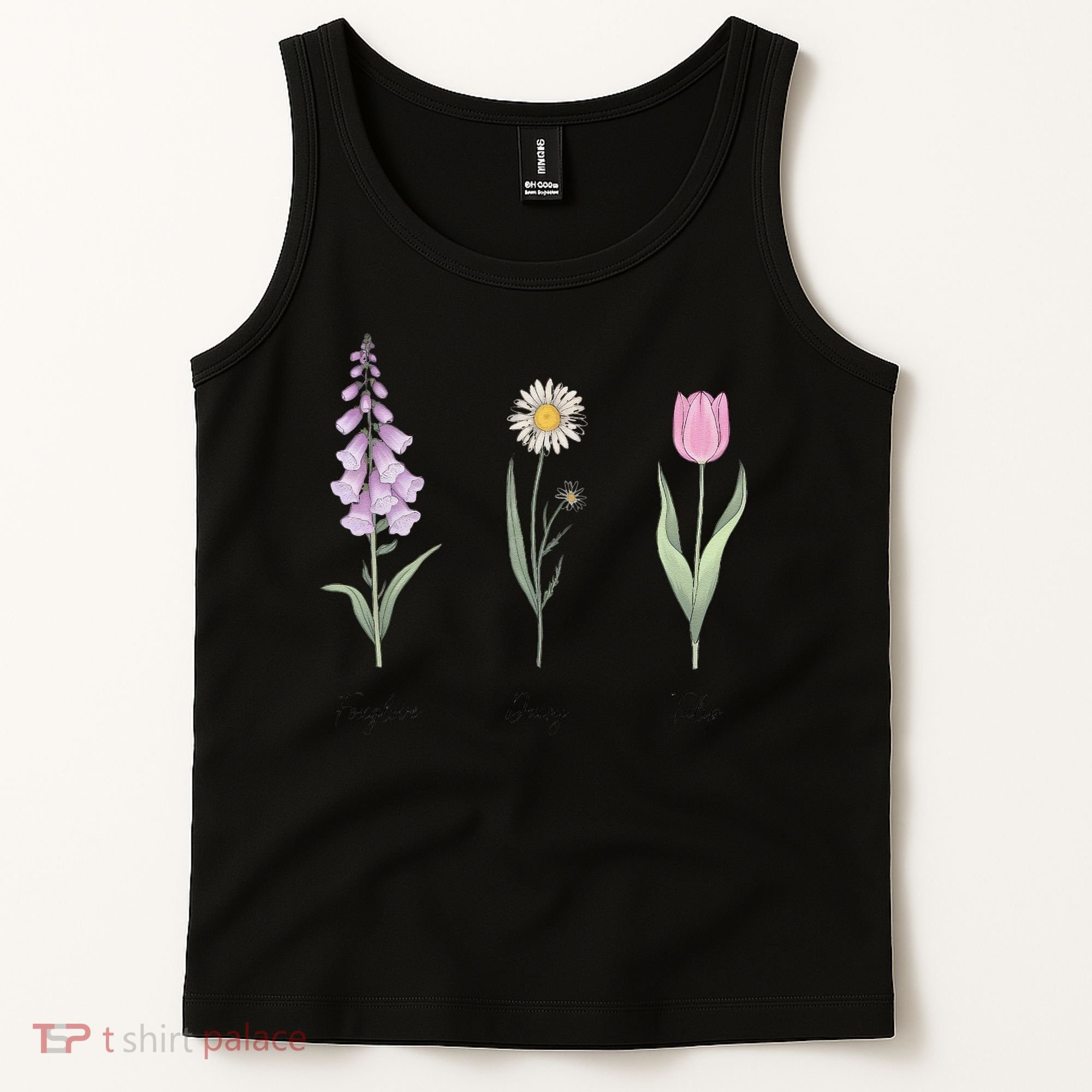 FOXGLOVE DAISY TULIP Floral Nature Apparel for Flower Tank Top