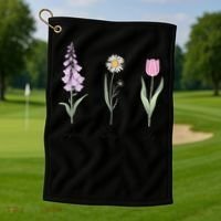 FOXGLOVE DAISY TULIP Floral Nature Apparel for Flower Golf Towel thumb 1