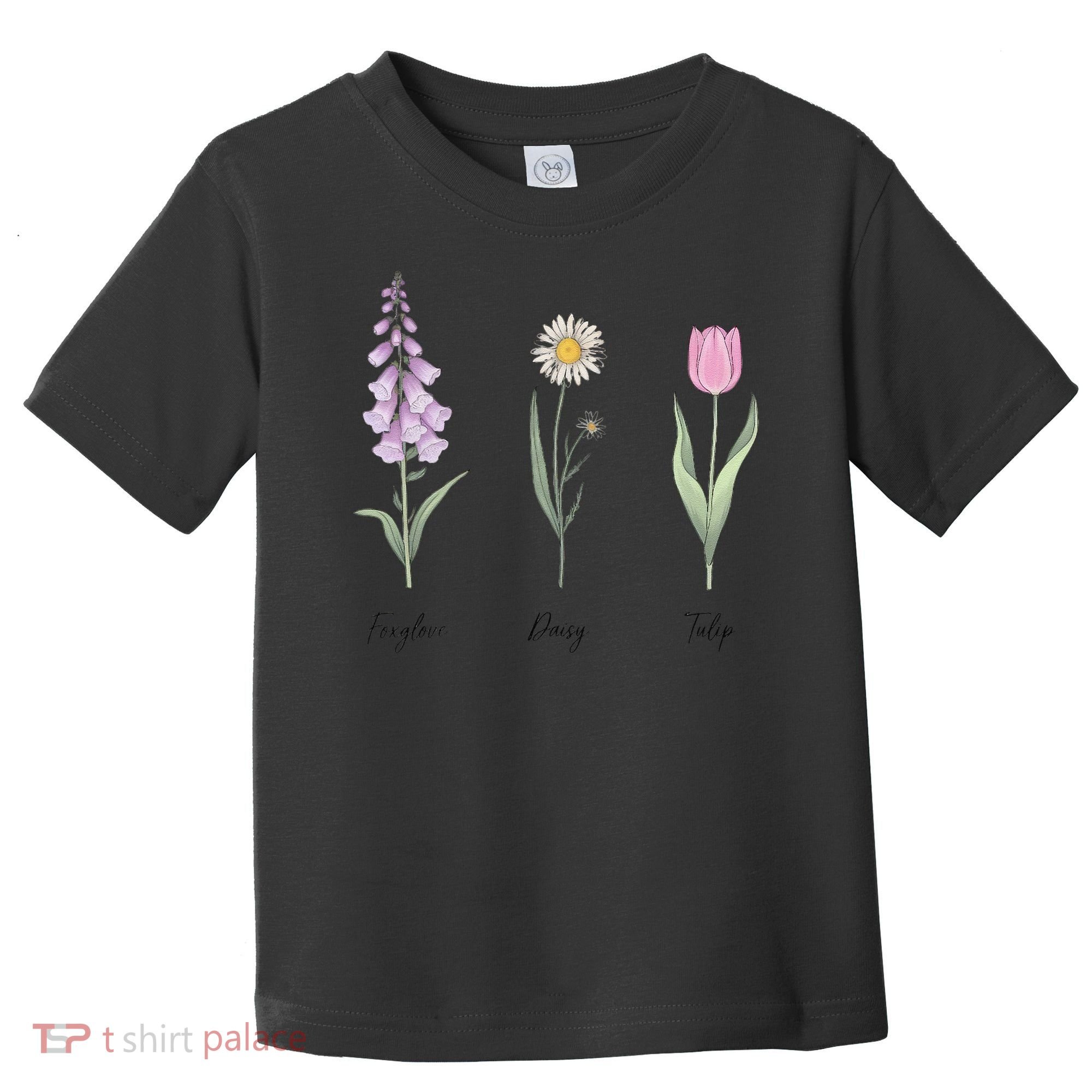 FOXGLOVE DAISY TULIP Floral Nature Apparel for Flower Toddler T-Shirt