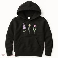 FOXGLOVE DAISY TULIP Floral Nature Apparel for Flower Kids Hoodie thumb 0