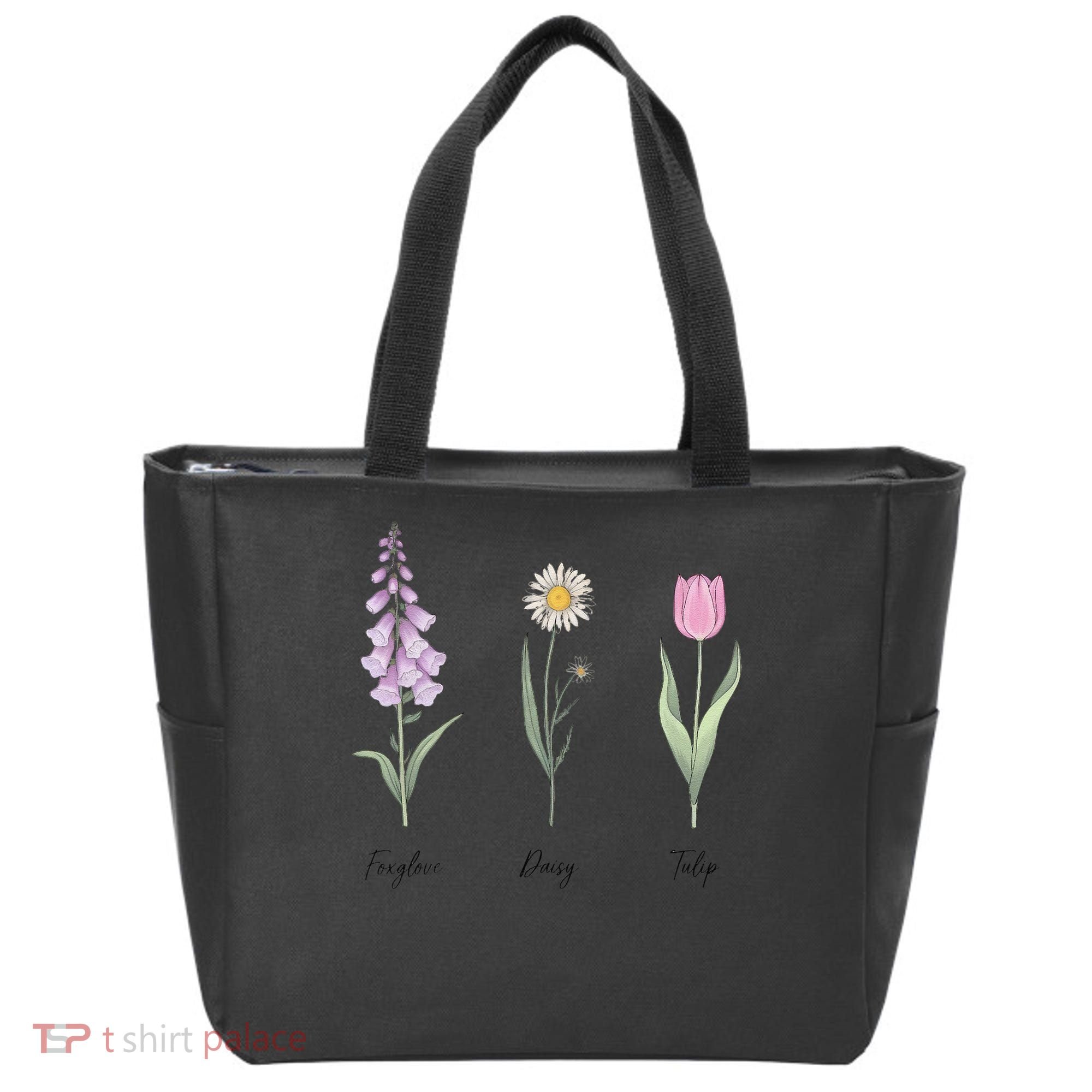 FOXGLOVE DAISY TULIP Floral Nature Apparel for Flower Tote Bag
