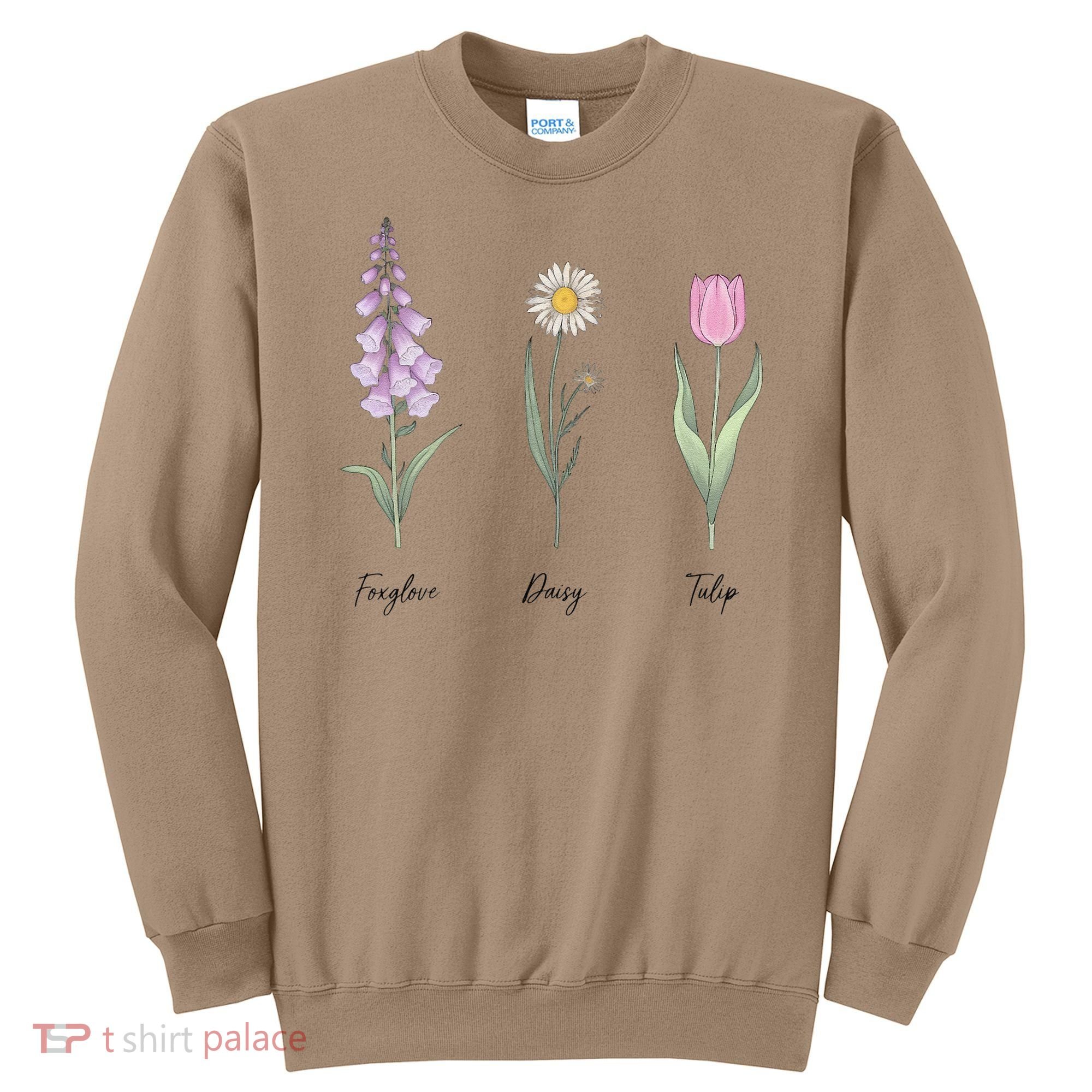 FOXGLOVE DAISY TULIP Floral Nature Apparel for Flower Sweatshirt