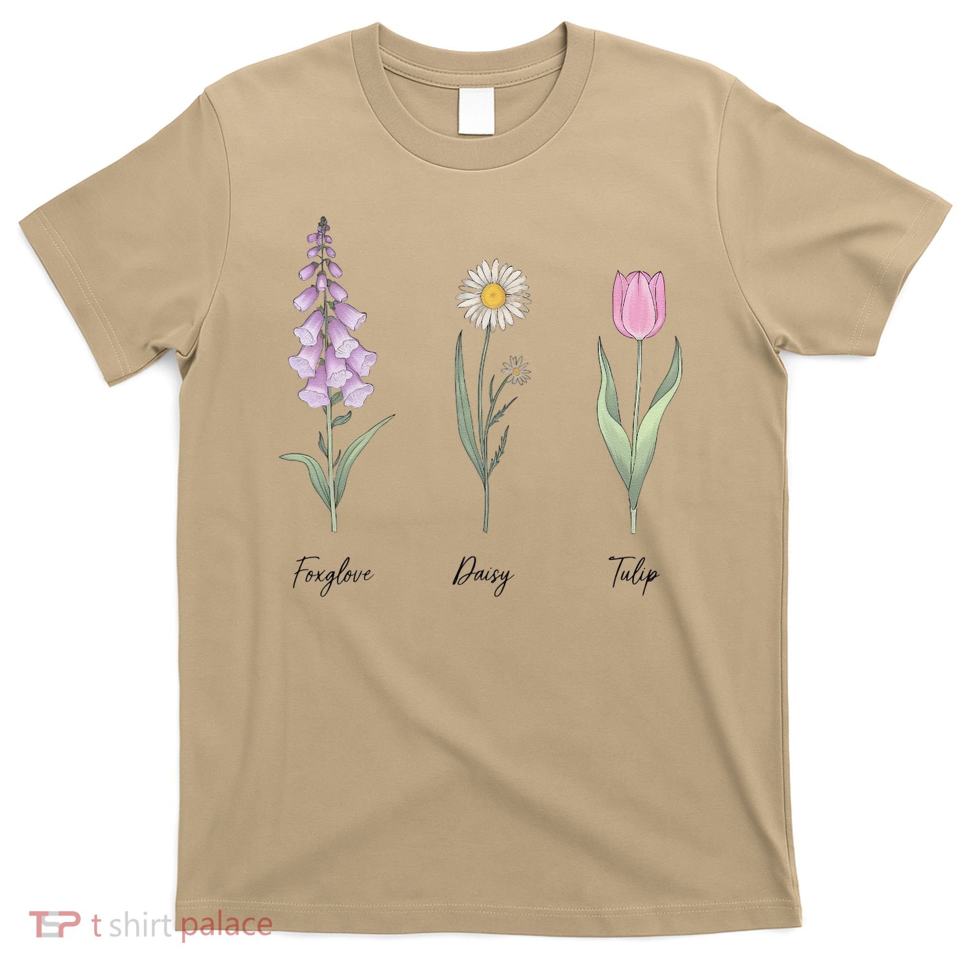 FOXGLOVE DAISY TULIP Floral Nature Apparel for Flower T-Shirt