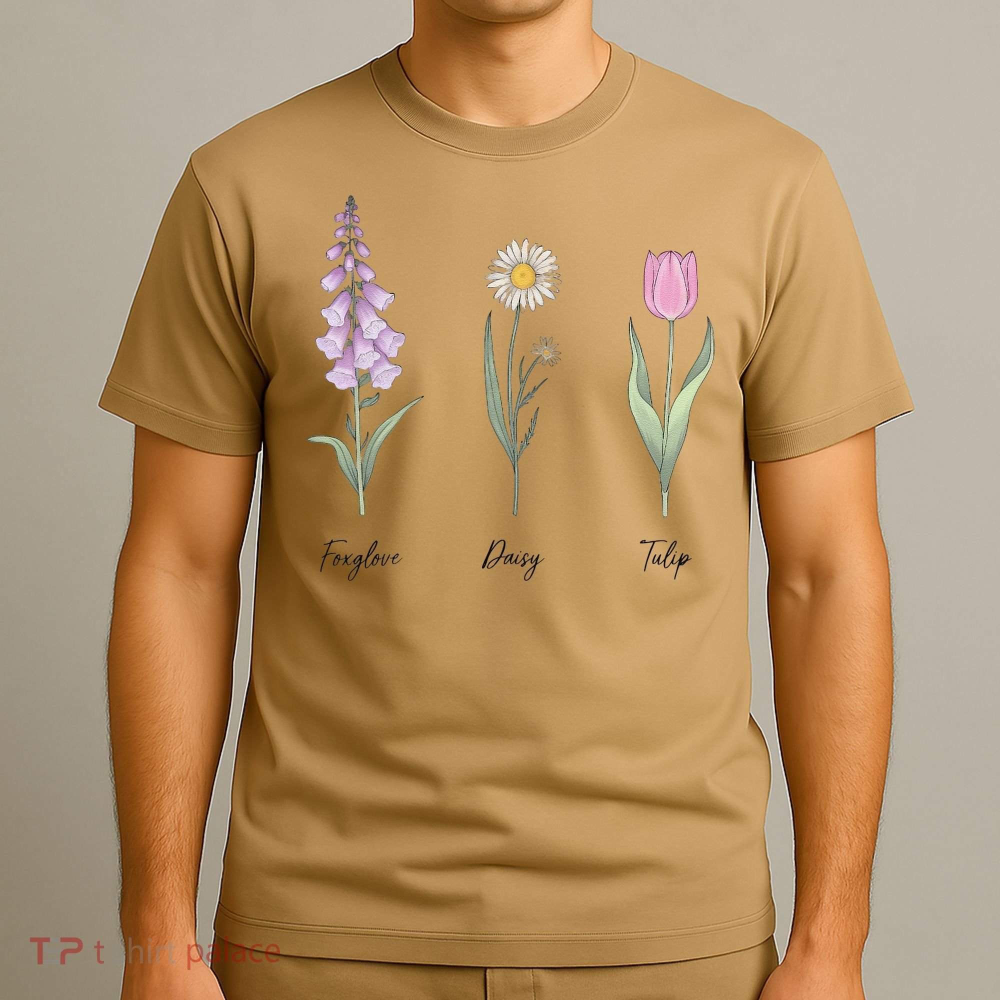 FOXGLOVE DAISY TULIP Floral Nature Apparel for Flower T-Shirt