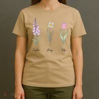 FOXGLOVE DAISY TULIP Floral Nature Apparel for Flower T-Shirt thumb 4