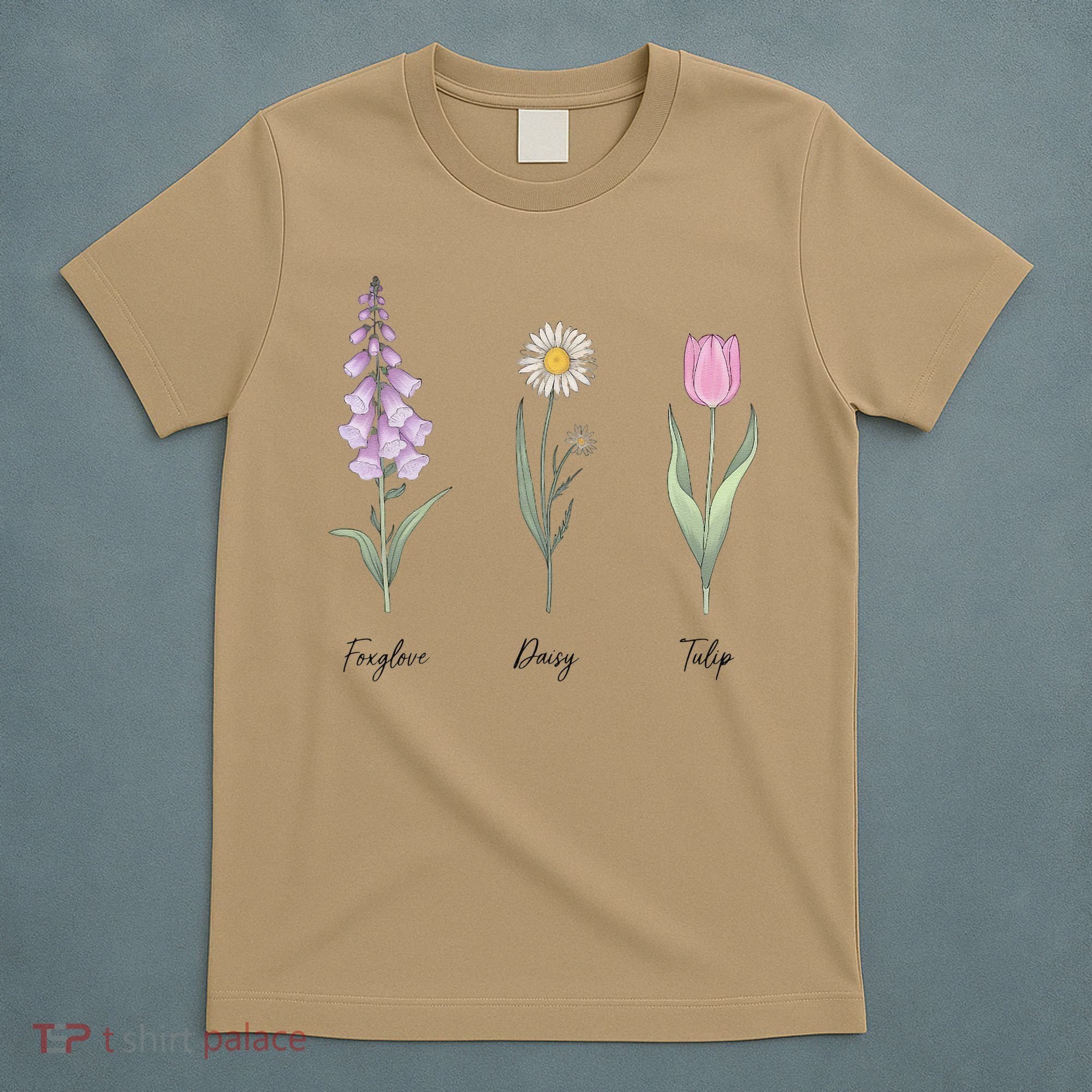 FOXGLOVE DAISY TULIP Floral Nature Apparel for Flower T-Shirt