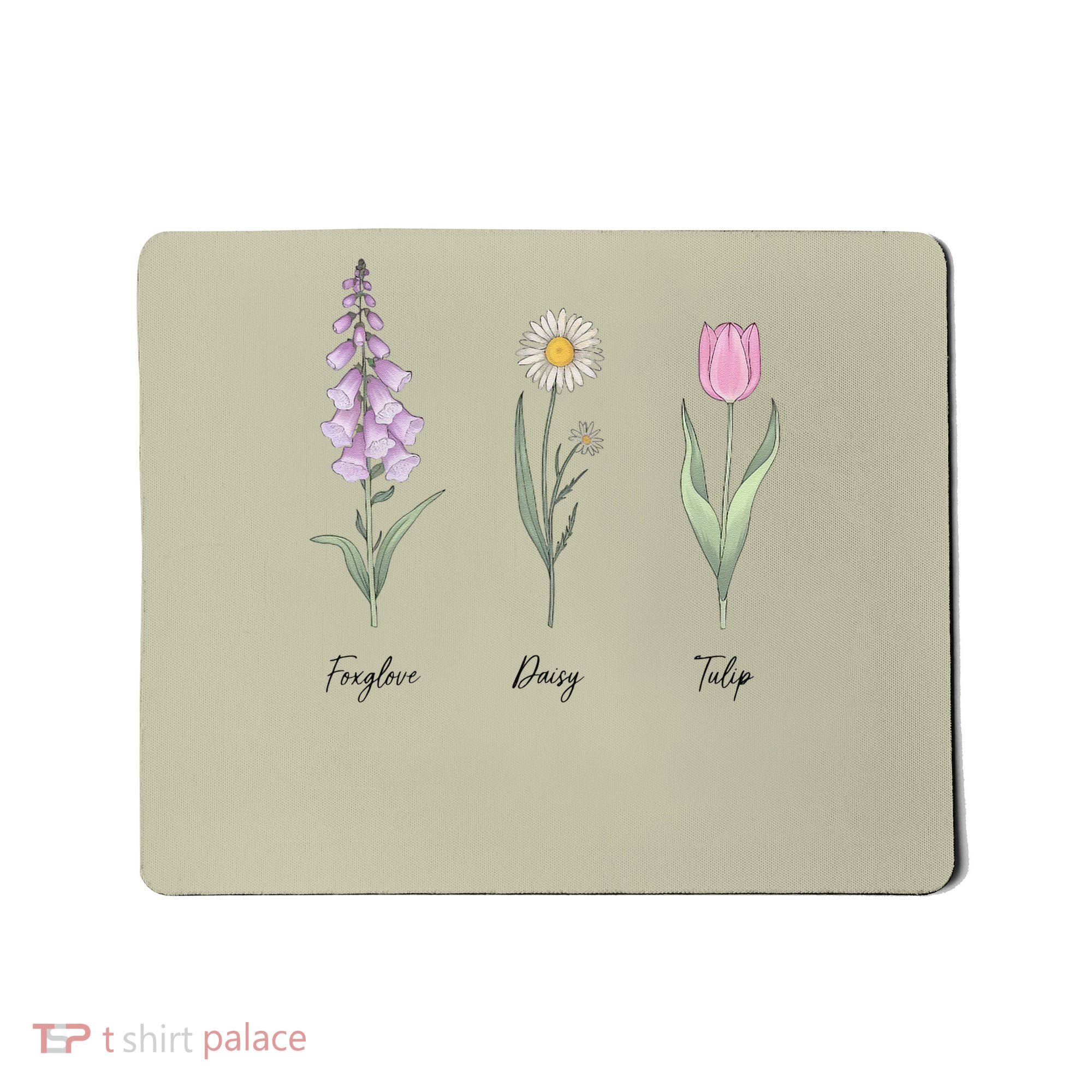 FOXGLOVE DAISY TULIP Floral Nature Apparel for Flower Mousepad