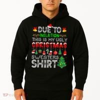Funny Due To Inflation Ugly Christmas Sweaters Hoodie thumb 2