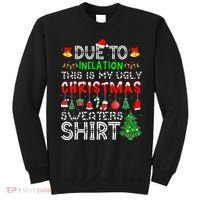 Funny Due To Inflation Ugly Christmas Sweaters Sweatshirt thumb 0